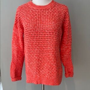 GAP coral  Crew Neck Sweater with Textured Knit